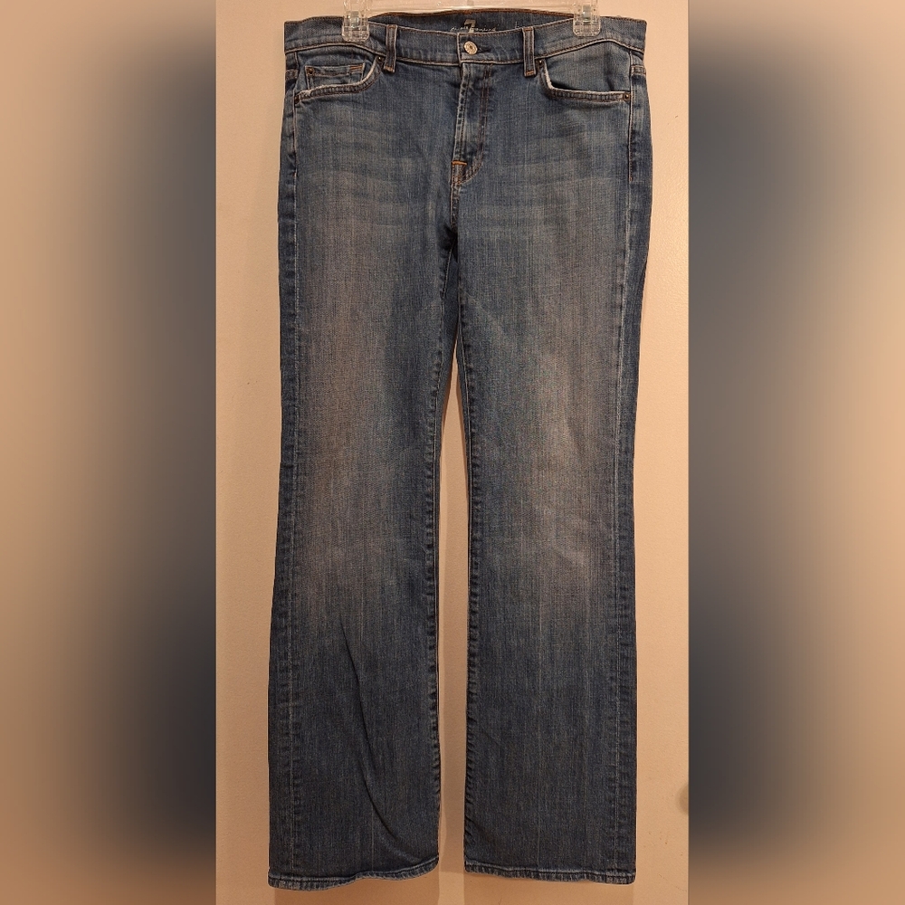 7 For All Mankind Women's Blue Boot Cut Jeans